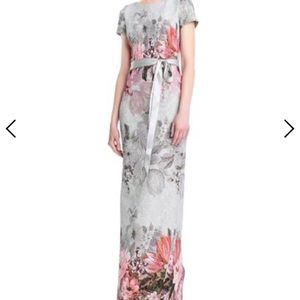 NWT adrianna patella Floral Matelasse Gown